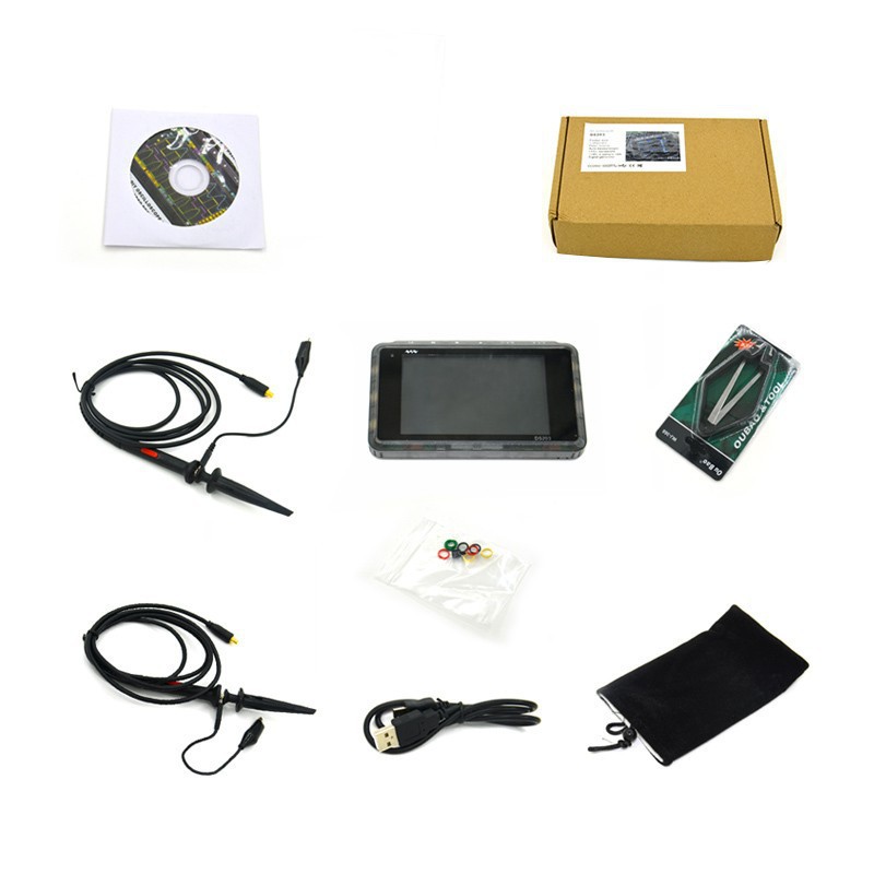 oscilloscope osc black or silver ARM DS203 Nano Quad Pocket-Sized Digital Oscilloscope DS203 Module (4 Channel=2 Analog+2 Digital