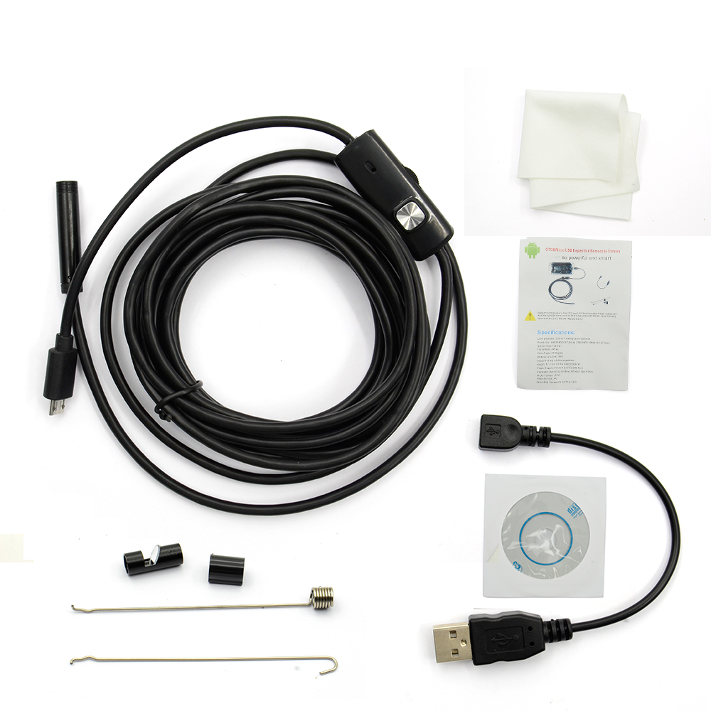 Android Phone OTG Inspection Camera 1M 1.5M 2M 3.5M 5M 7mm lens Endoscope inspection Pipe Waterproof 720P HD micro USB Camera